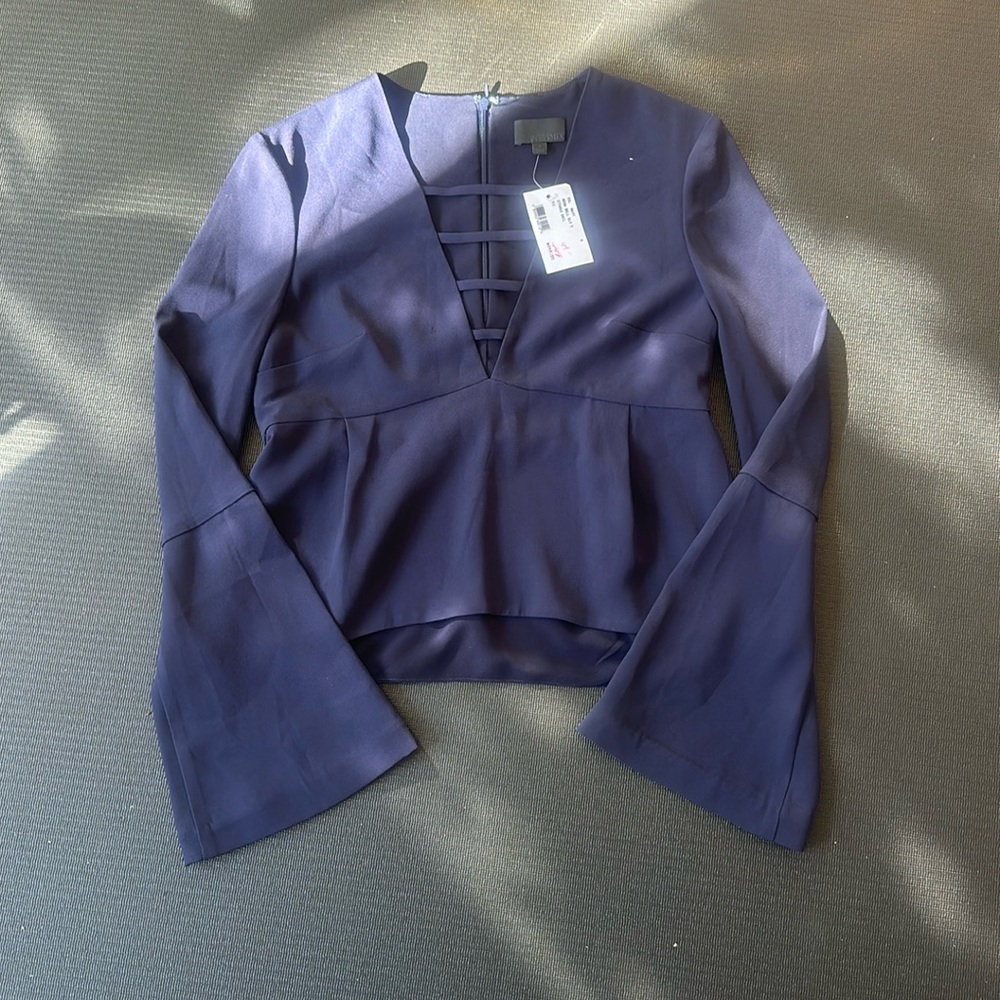 Intermix navy blue evening top